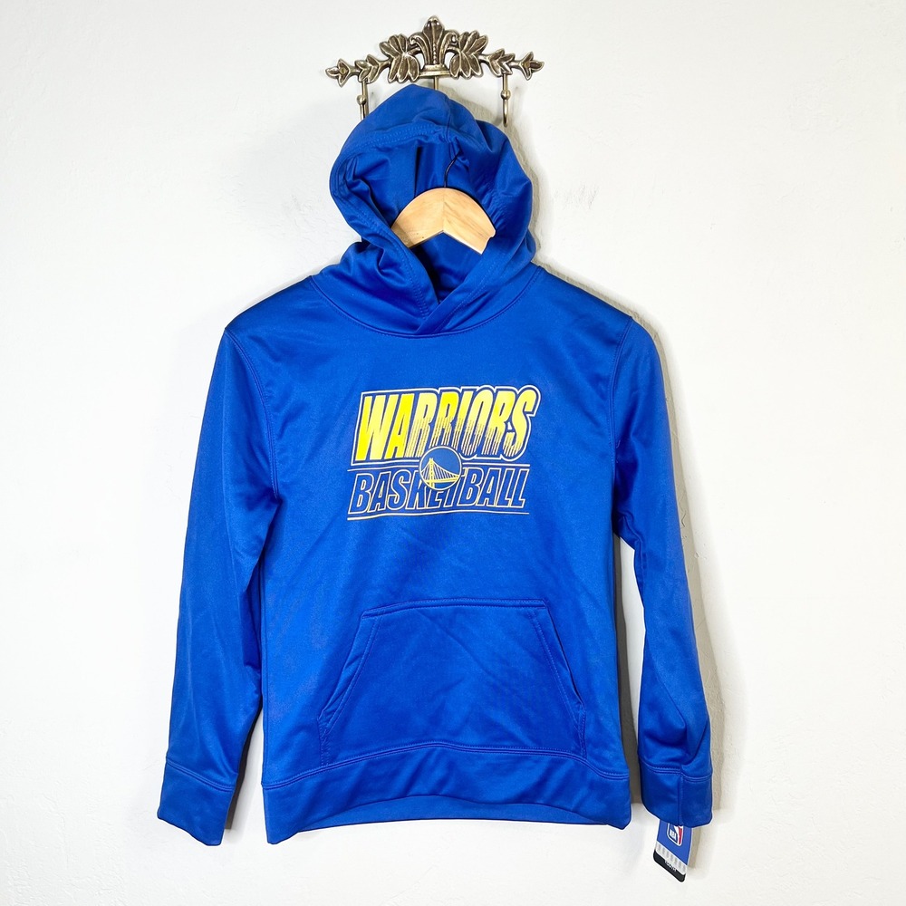 Golden State Warriors NBA Basketball Hoodie Youth Size M 10/12 Blue New Fleece